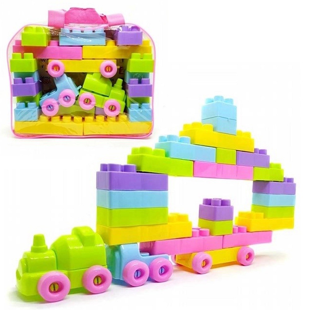 Kids Building Blocks Toy Set with Storage Bag