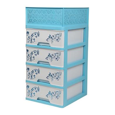 RFL 4D Plastic Drawer Cabinet with Top Basket | Multi-Purpose Storage Organizer
