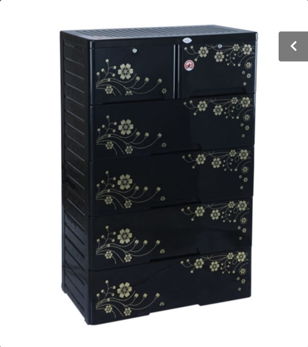 RFL 5D Double Big Plastic Wardrobe with Locker | Multi Drawer Storage Cabinet