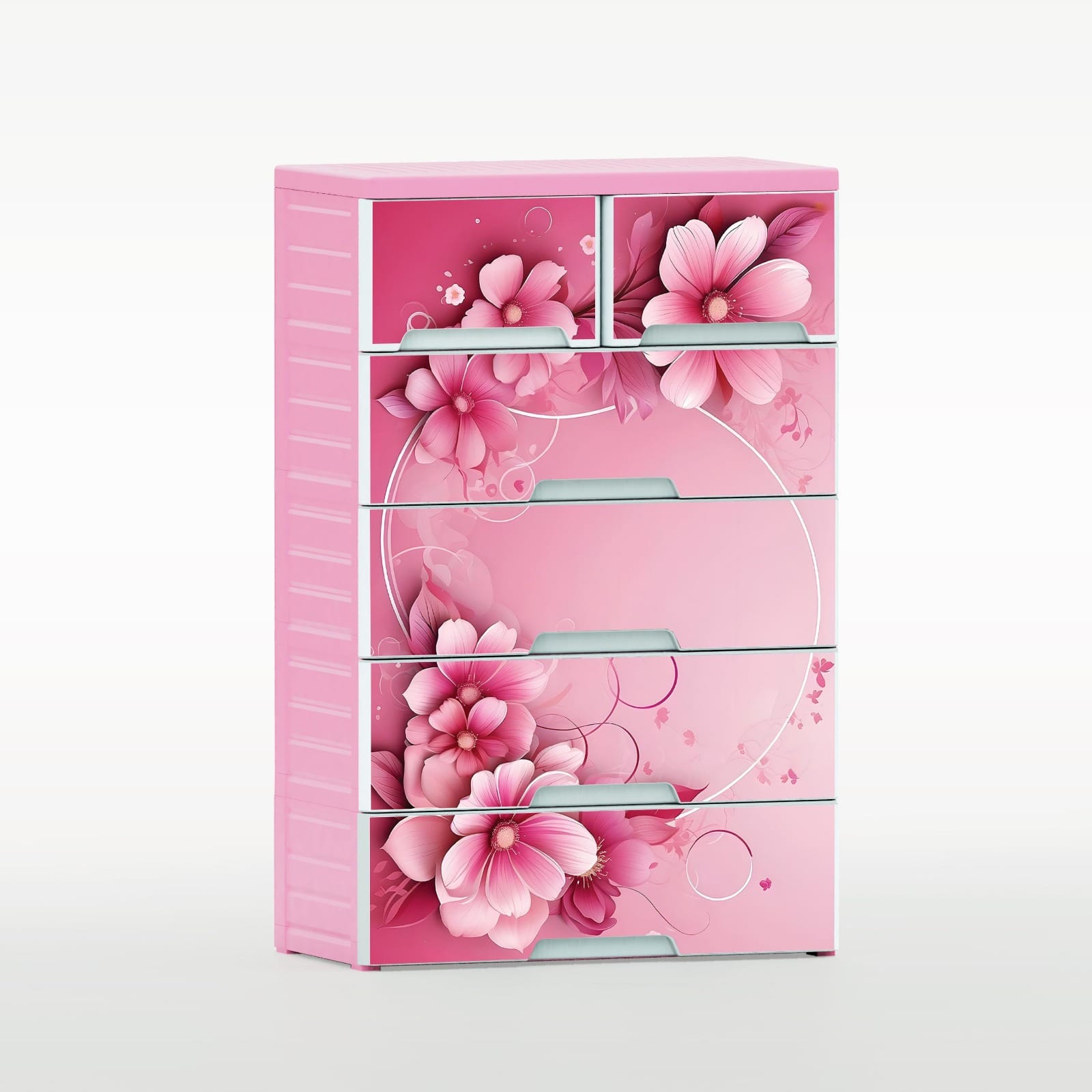 RFL 5D Double Big Plastic Wardrobe with Locker | Multi Drawer Storage Cabinet