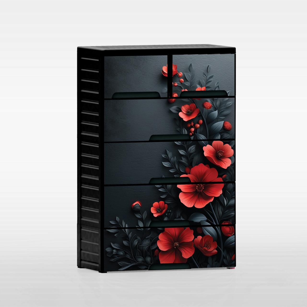 RFL 5D Double Big Plastic Wardrobe with Locker | Multi Drawer Storage Cabinet
